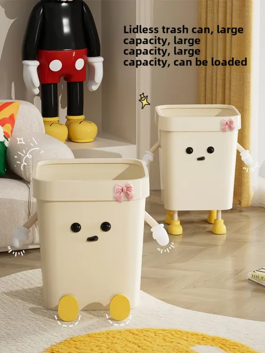 Large Size Kitchen Trash Can Creative Cute Cartoon Home Use New Model for Living Room Bedroom Bathroom High Aesthetic Value