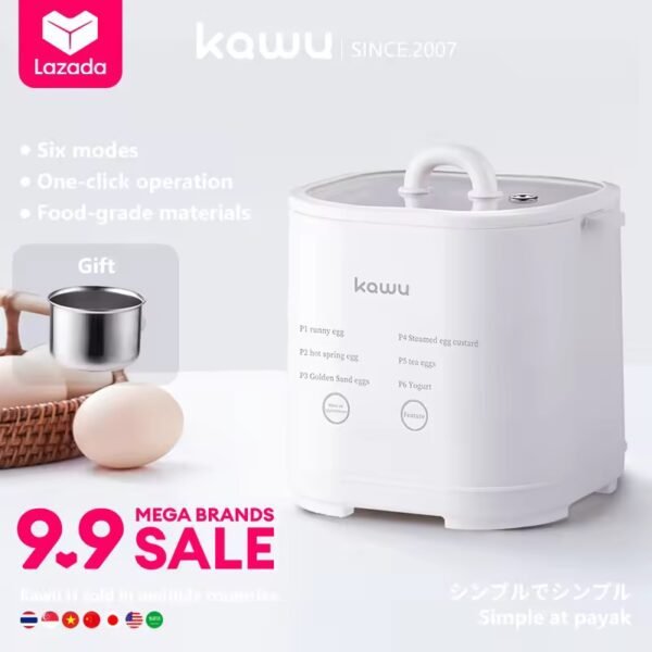 kawu egg steamer  egg boiler househol electric egg cooker half-boiled Smart Timing Periuk telur 7 modes