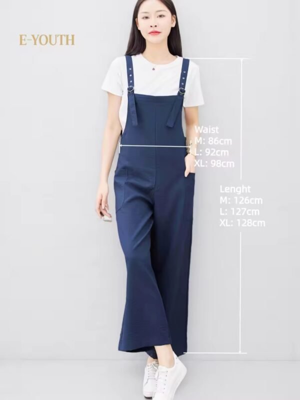 Eyouth 1518 Women’s Adjustable Strap Jumpsuit | Relaxed Wide-Leg Overalls